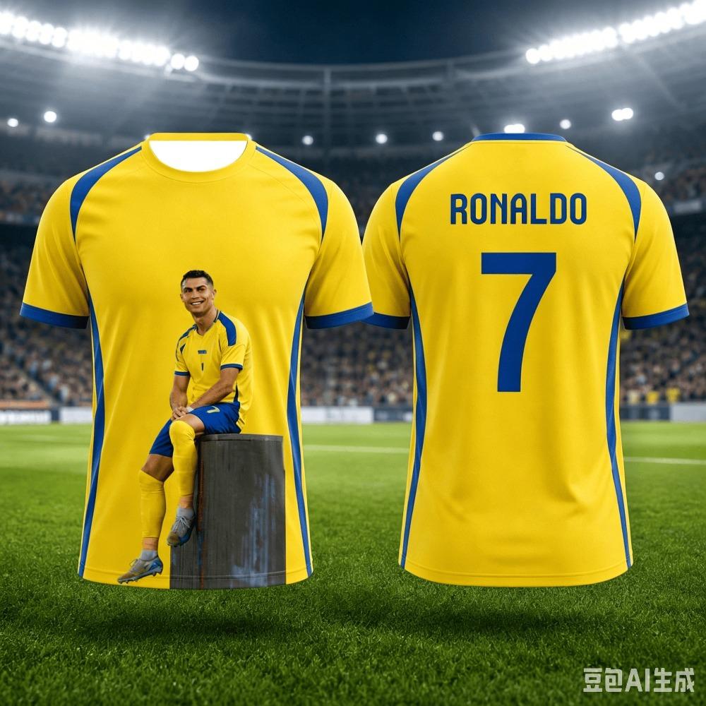 The Fashionable Ronaldo Summer 3D Print Family Outfit Football Jersey T-shirt Is Suitable for Outdoor Sports Wear