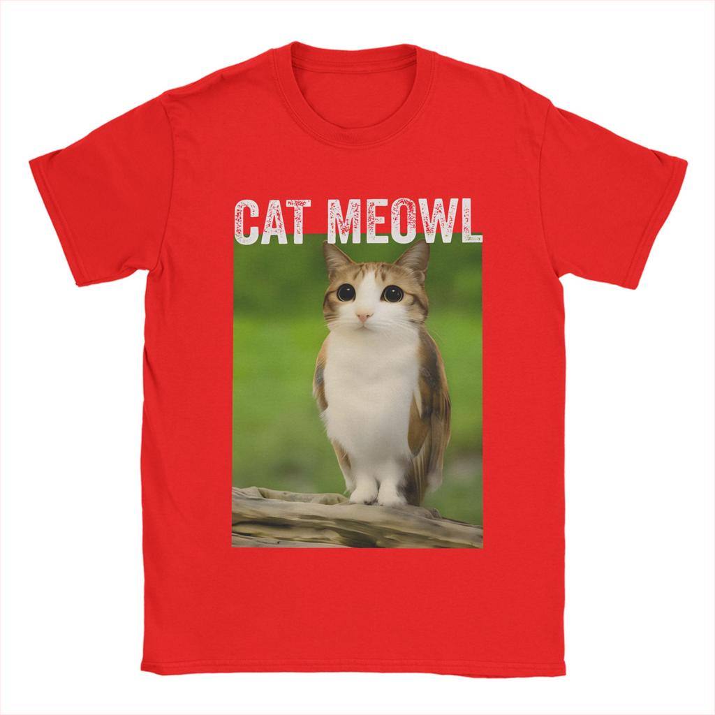 Cat Meowl Cat Owl For Animal And Pet Owners T Shirt Summer Harajuku TShirts Men 100 Cotton Comfortable Oversize Clothes Tshirt