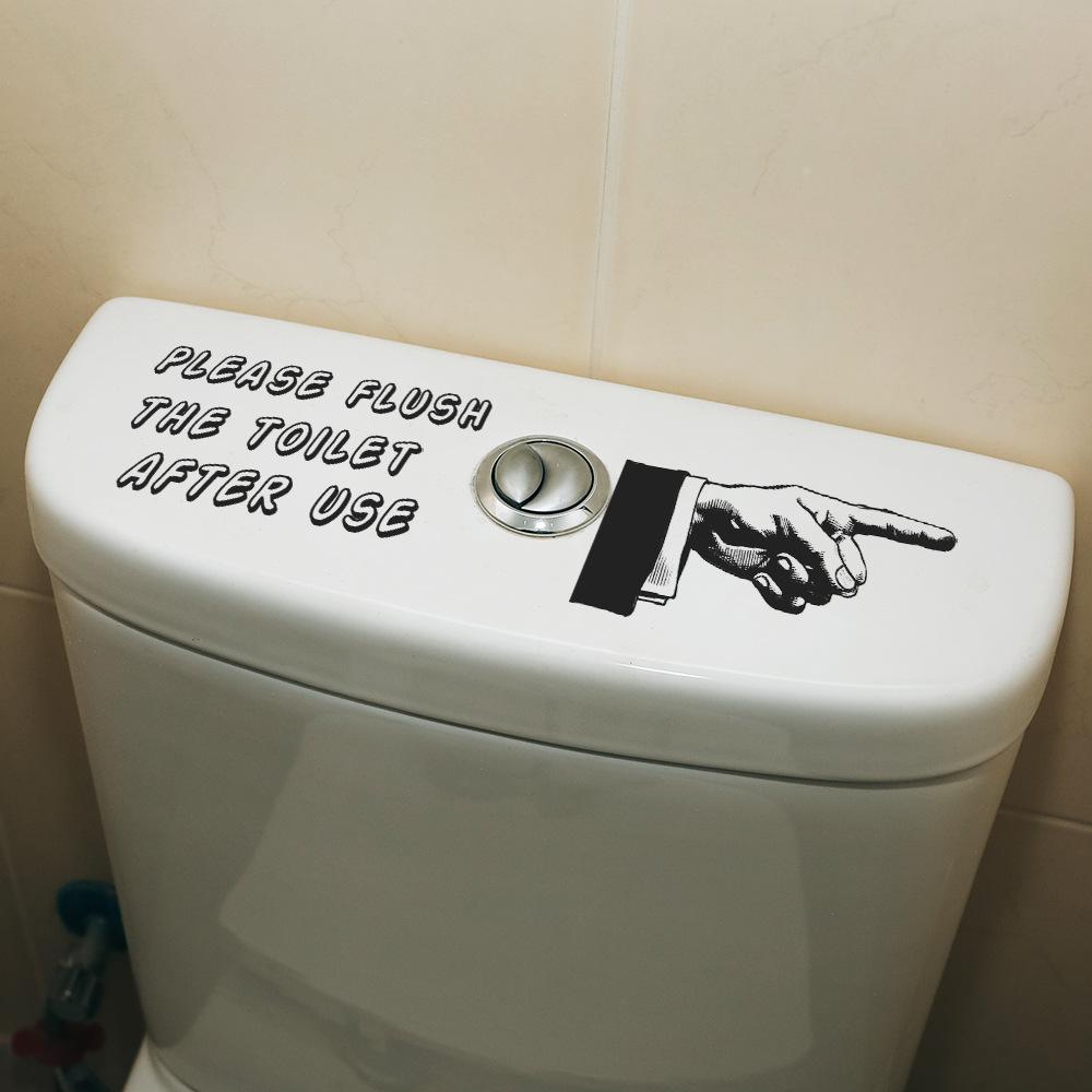 Creative Toilet Restroom Sign Sticker Bathroom Decor Self-Adhesive Removable Decal