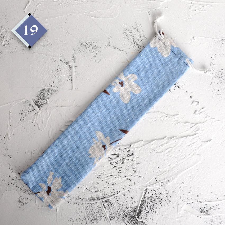 1pc Portable Utensil Pouch Japanese Drawstring Bag for Straw Spoon Chopstick Travel Cutlery Organizer Lightweight