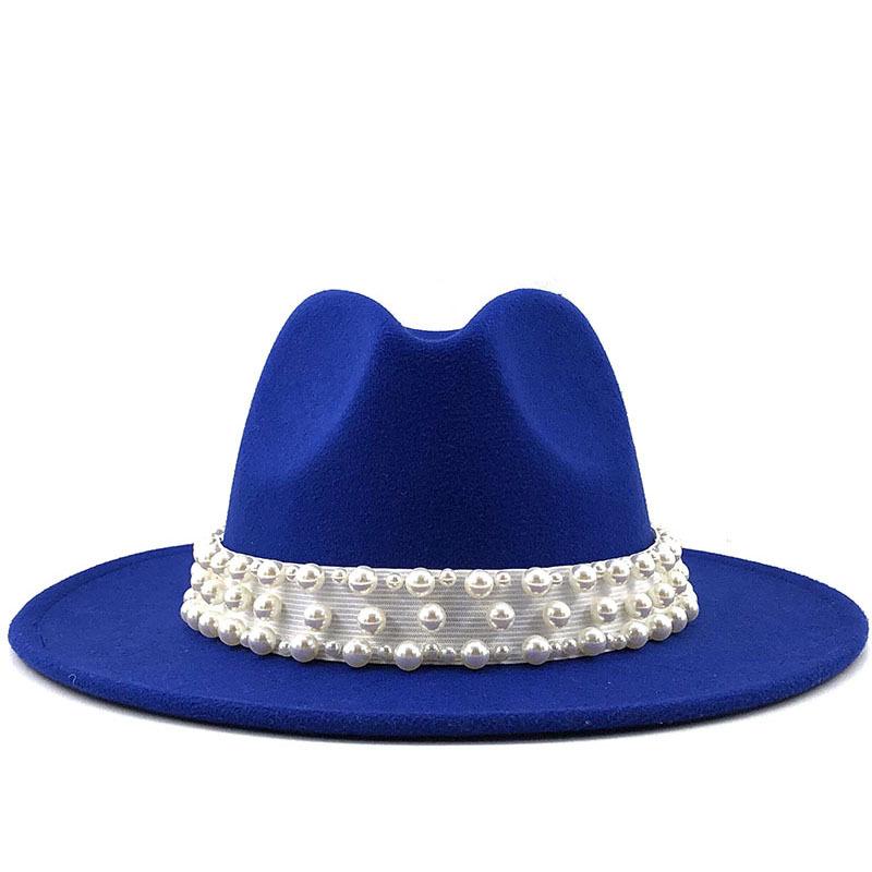 European and American Metal Leaf Women Woolen Hat Jazz Hat Autumn and Winter British Retro Top Hat Women