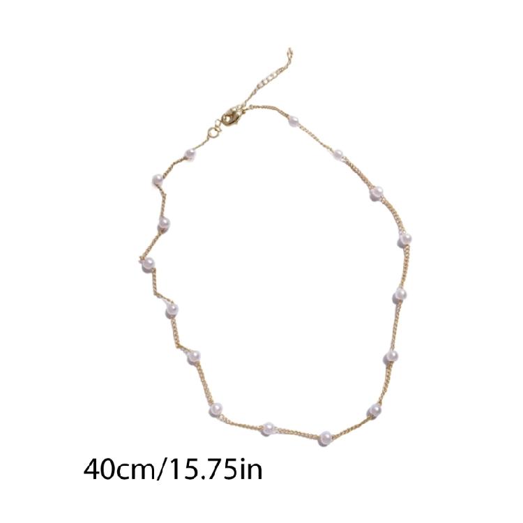 Floating Pearls Necklace Adjustable Chain Necklace Pearls Jewelry Handmade Neck Jewelry Everyday Wear Necklace for Daily