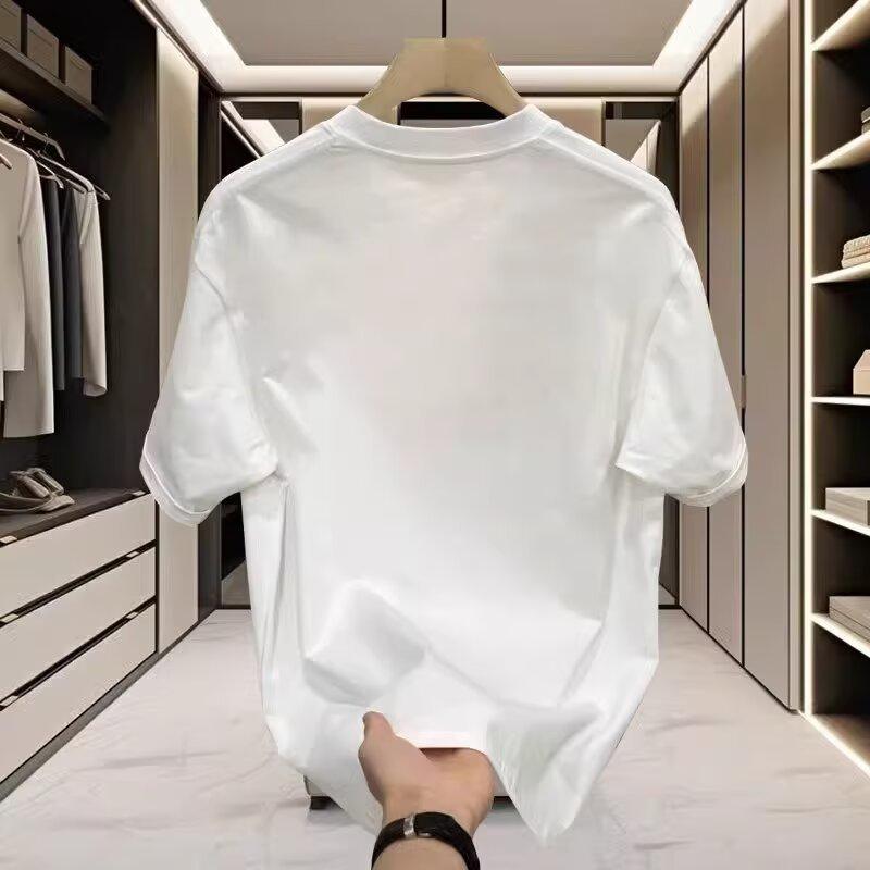 American Style Casual Cotton Letter Print Loose Short Sleeve T Shirt For Men