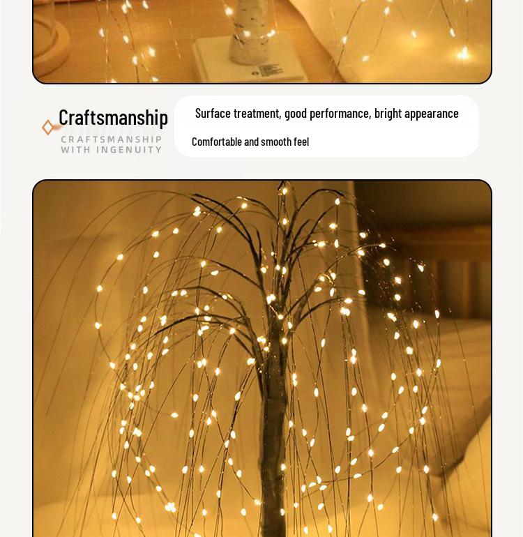 Cross-border Christmas LED Tree Lights: Indoor Copper Wire Firefly Decoration for Festive Arrangements
