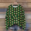 Long Sleeve Pullover Sweaters For Women O Neck Casual Cute Printing Knit Oversized Sweater