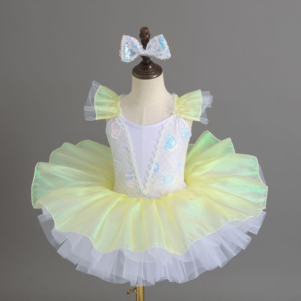 

Sequin Ballet Tutu Dance Skirts Modern Performance Clothes Fashion Dance Costume Children 130cm жёлтый
