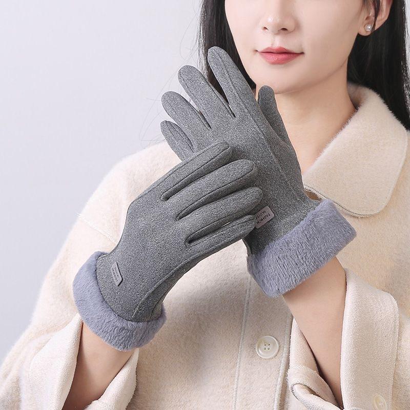 Winter Women's Gloves German Velvet Cotton Warm Cold  Plus Velvet Cycling Cold Tap Screen  Warm Gloves