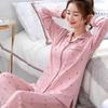Pure cotton pajamas women's spring and autumn long-sleeved winter large-size pajamas, summer women's suits, loungewear can be worn outside