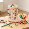 Colorful Wooden Pick-Up Sticks: Interactive Parent-Child Dice & Board Game, Montessori Math Toy