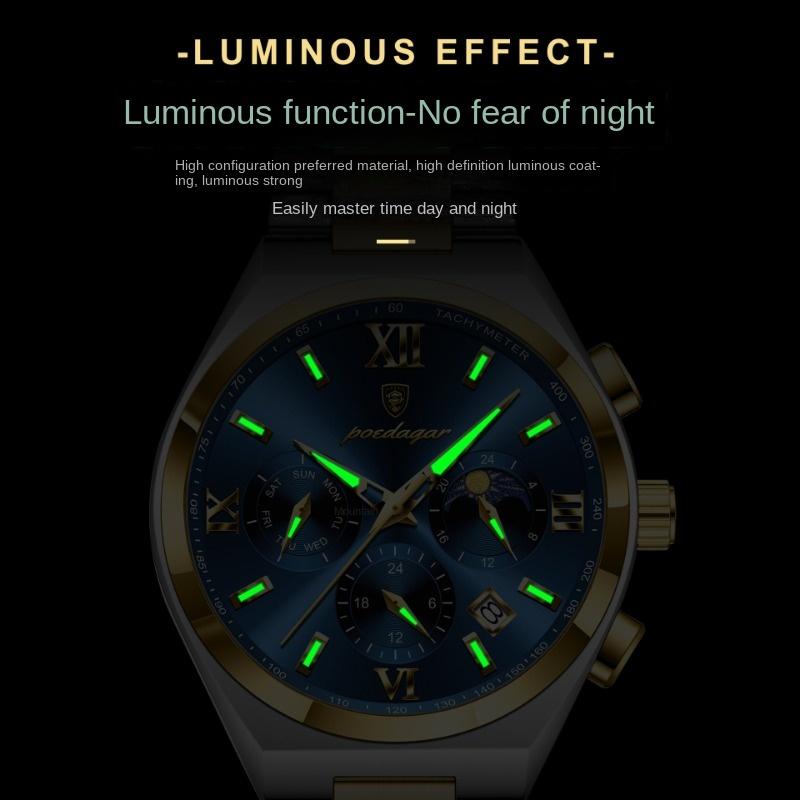 Top Brand New Chronograph Fashion Watch Luminous Waterproof Men's Multifunctional Luminous Wristwatch