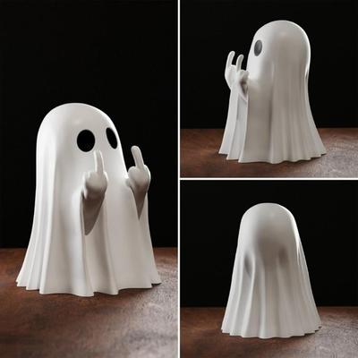 Halloween Ghost Figurine Cute Spooky Ghost Statue Funny Ghost Ornaments Halloween Decorations Indoor Home Office Desk Decor