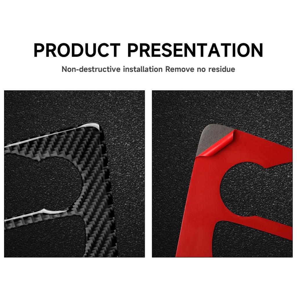 For Dodge Charger 2015 - Accessories Interior Carbon Fiber Car Center Console AC Switch Panel Cover Trim Decal Sticker