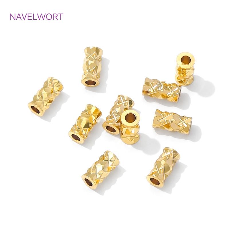 18K Gold Plated Spacer Beads For Bracelets Accessories,Separators For Beads,Brass Loose Beads,DIY Jewelry Making Supplies
