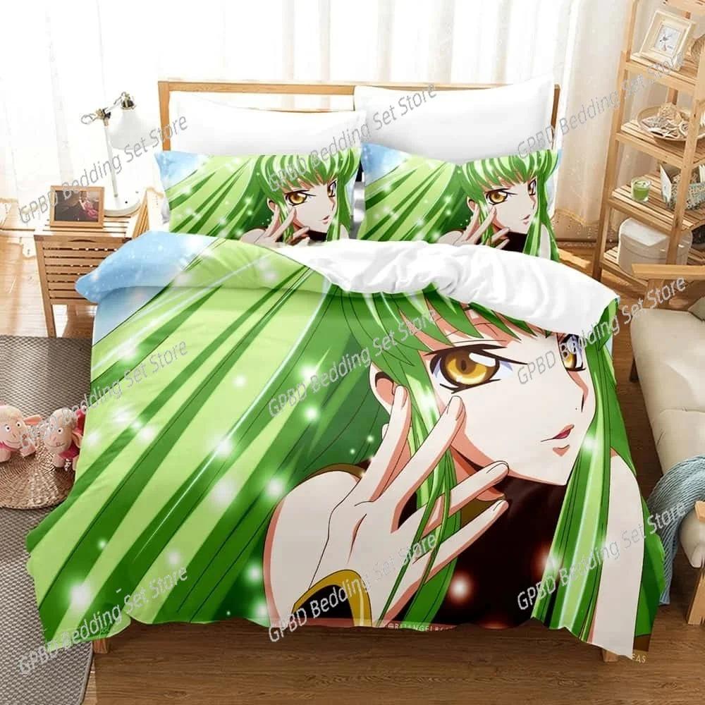 3d Print Anime Code Geass Bedding Set Bedroom Soft Modern Bedspreads Comefortable Kids Duvet Cover Quilt Cover And Pillowcase