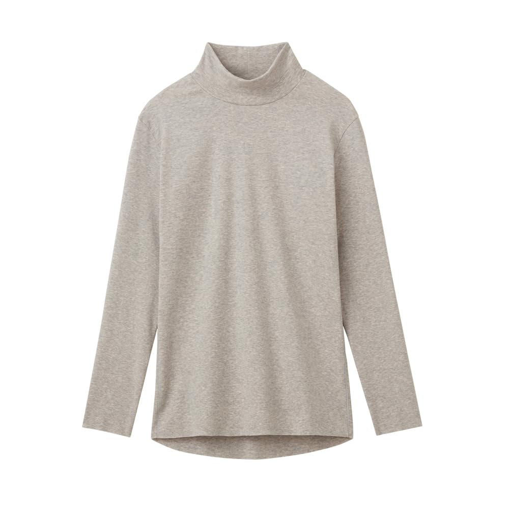 Gunze HOTMAGIC MH7845P Long Sleeve Cotton Fleece High Gray Motif Women's Innerwear, Blend, Lining, Moisture-Wicking, Heat-Generating, Neck,