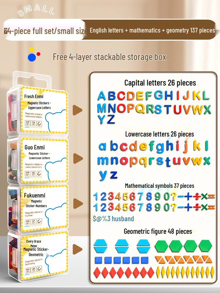 Magnetic Alphabet & Numbers Sticker Set - 26 Pieces for Blackboard & Whiteboard