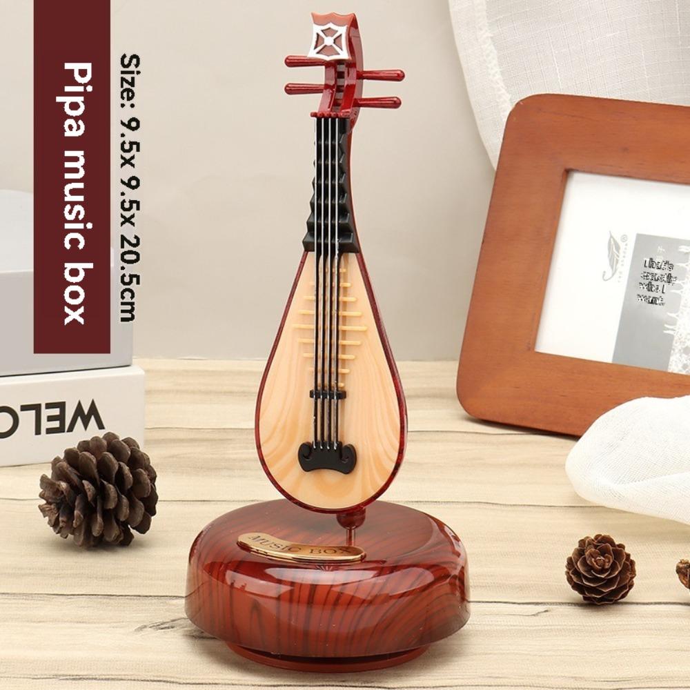 Nordic Style Miniature Instrument Music Box Figurines - Violin Guitar Saxophone Creative Home Decor Gifts Craft