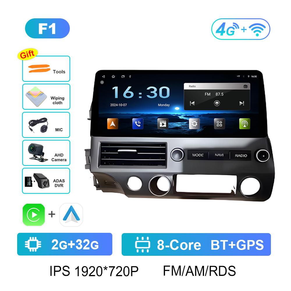 Android Intelligent System Bluetooth for Honda Civic 2008 2009 2010 - 2011 Wireless Carplay GPS Navigation Accessories Head Unit