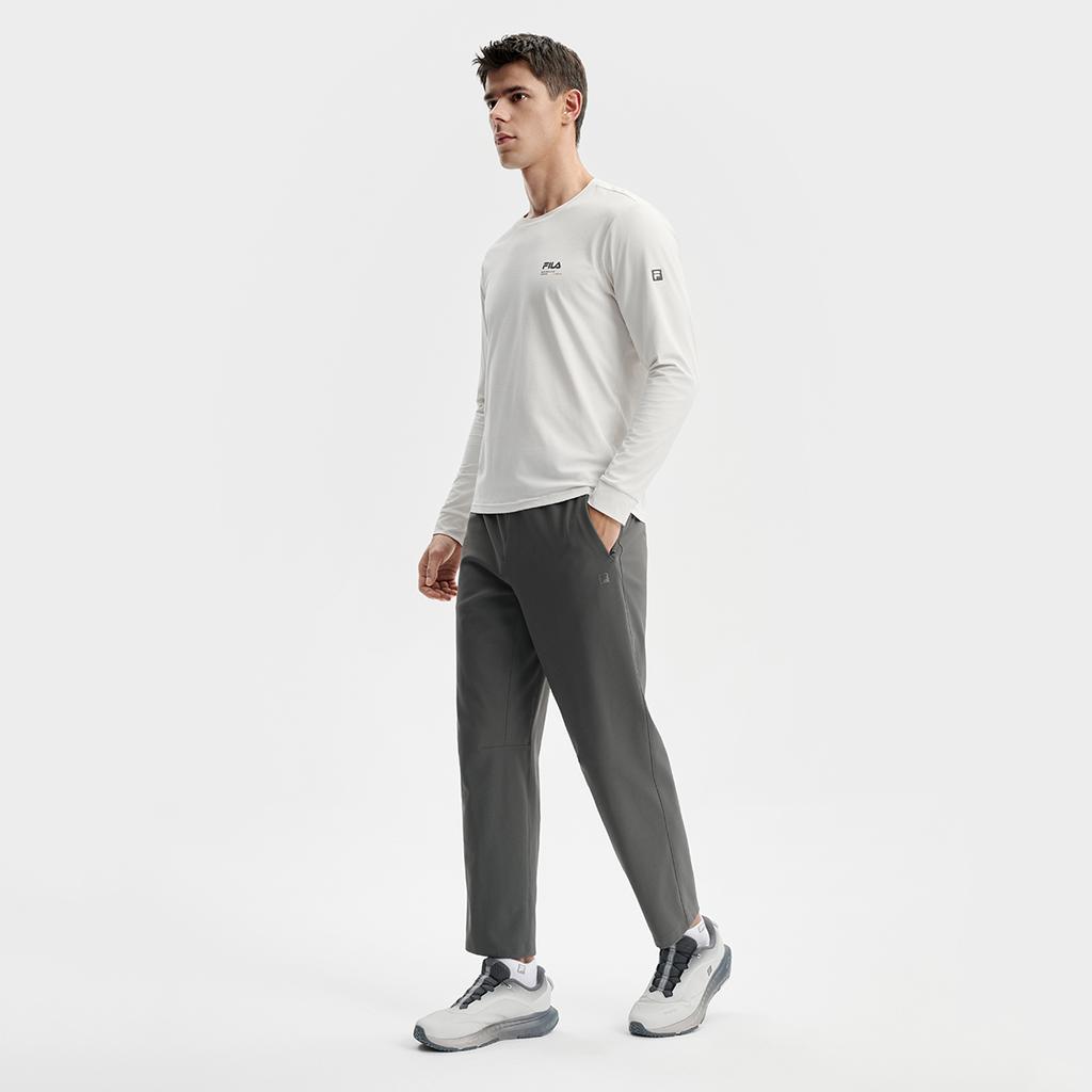 Fila A.P. Fashion Simple Solid Color Sports Training Daily Classic Versatile Comfortable Knitted Casual Pants Men Pants Volcanic-Gray A11M541601FGY