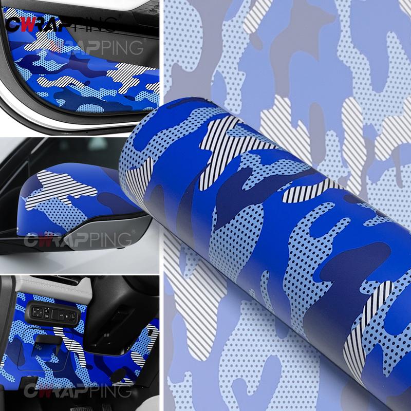 Camo Vinyl Wrap Supplies Car Tint Motorcycle Stickers Camouflage Film Off-Road Blue Jeep Auto Outdoor Accessories Body Covering