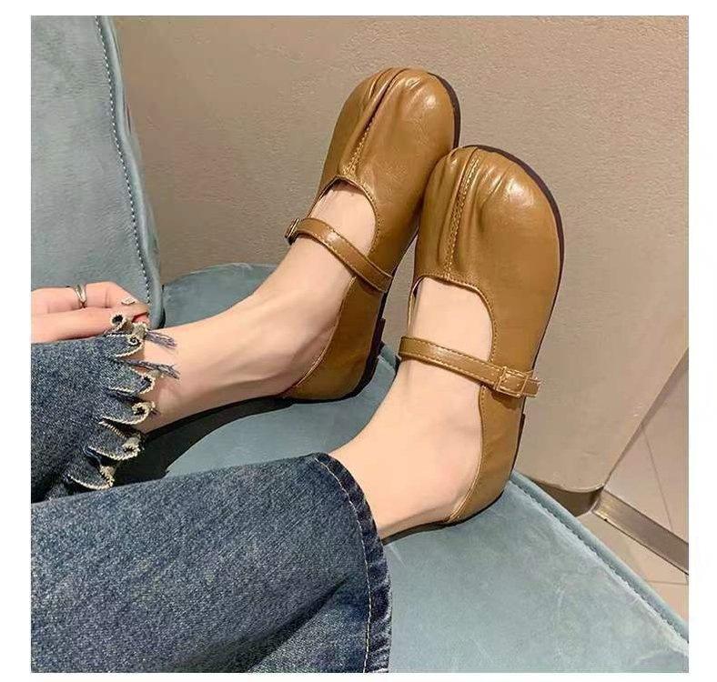 French retro pleated beanie shoes flat sole lightweight soft sole comfortable non-slip single shoes