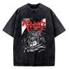 HOT Berserk Manga Tshirt Guts Anime T Shirt Men Women T-shirt Vintage Washed Cotton Clothing Summer Casual Short Sleeves Tees