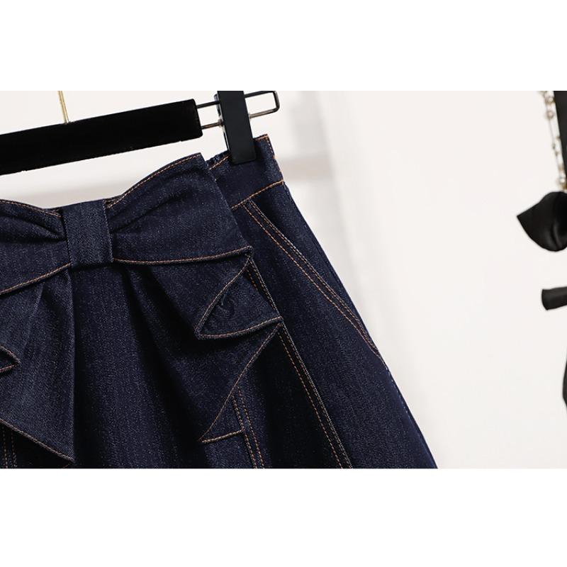 DIMANAF 2026 Plus Size Summer Women Skirts Denim Blue Fashion Jeans Lady High Waist Casual Elegant Long Skirt
