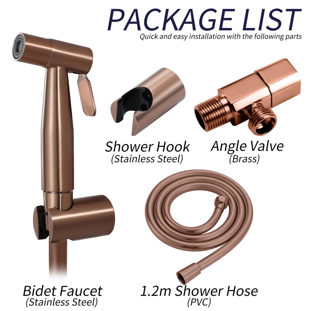 Bathroom Modern Wall-mounted Shower Bidet Sprayer Brushed Gold Hotel Toilet Use Easy Installation Water Bidet Shattaf