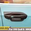 ABS Carbon Fiber Car Door Handle Door Bowl Cover Protector Trim Stickers For Volkawagen VW Golf 8 MK8   2022 Accessories