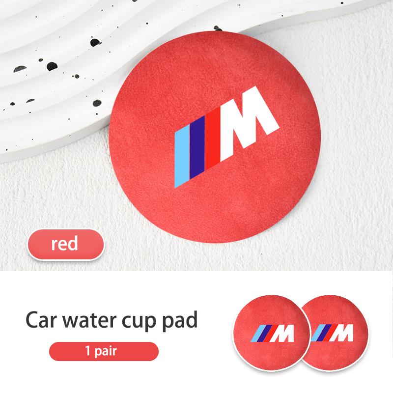 2Pcs Car Water Cup Pads suede Anti-Slip Mats Auto Interior Accessories For BMW E93 F10 F20 F30 F40 F15 F25 F26 F31 F49 F86 M3 M5
