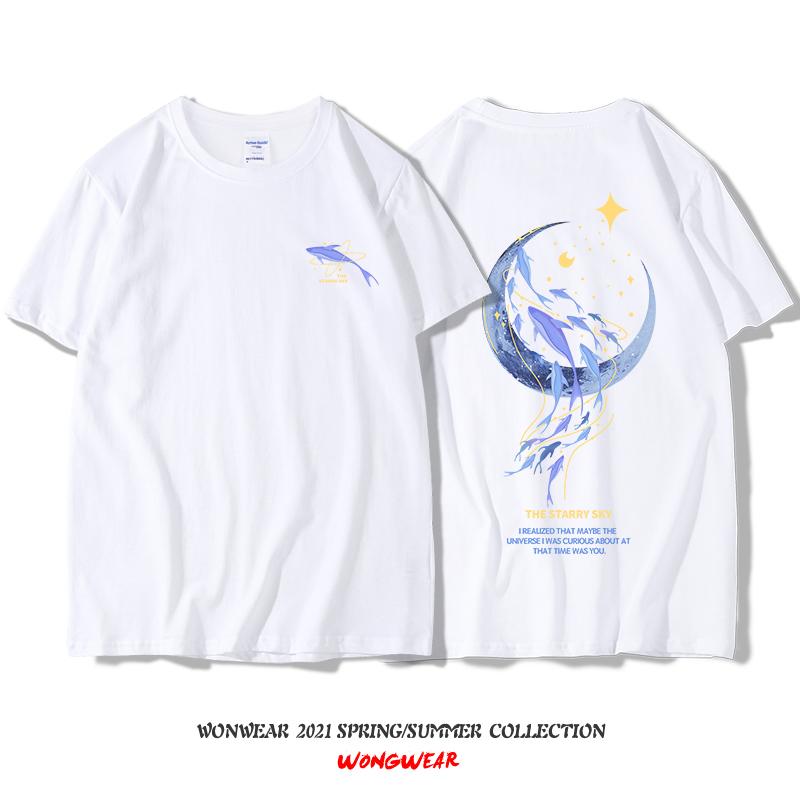 plus Size American Retro Print ort Sve T-irt Thin Loose Pure Cotton Summer Faionable f Sve Top for Women