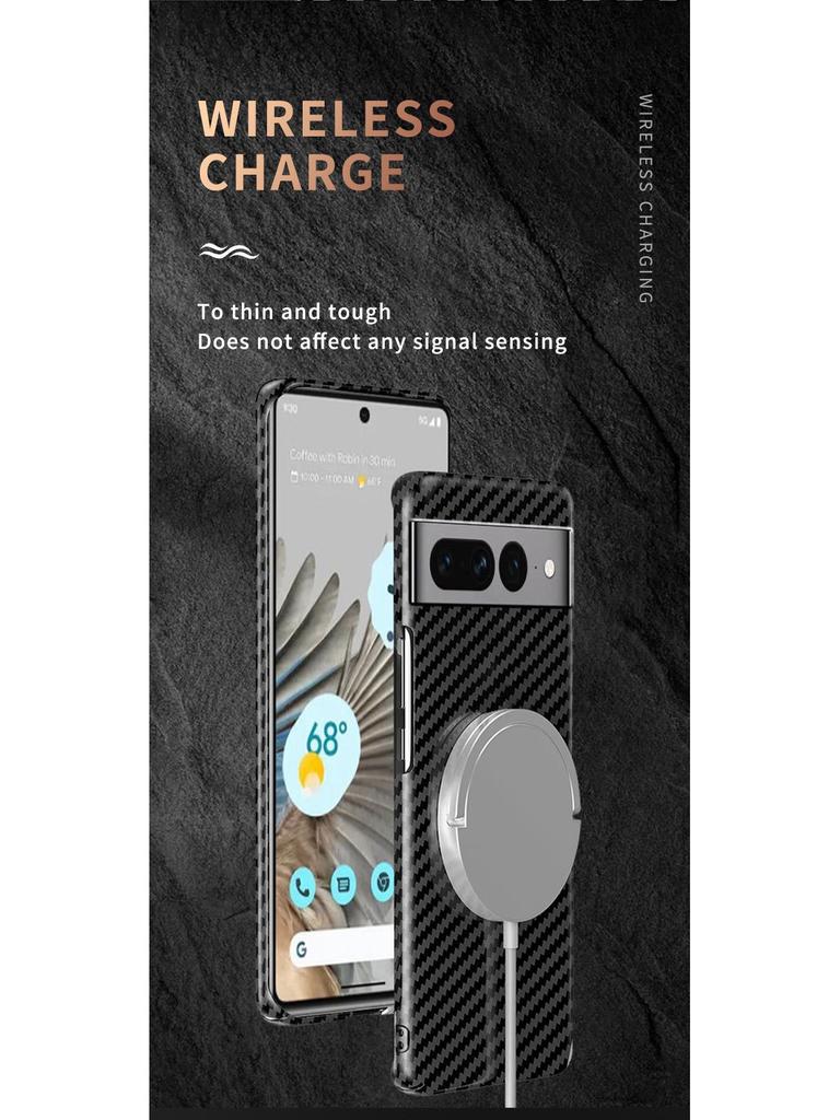 Google Pixel 7 Pro Magnetic Case: Wireless Charging & Carbon Fiber Protection for Pixel 7A