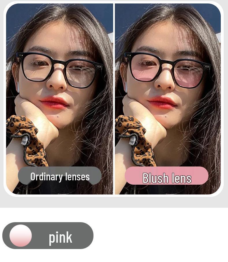Blush Myopia Aspheric Eyeglass Lenses - Anti-Blue Light, Prescription Compatible, Korean Style Trend.