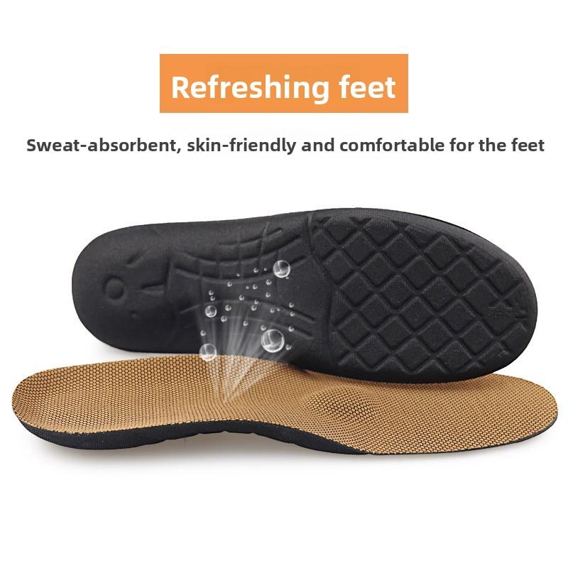 Arch Massage Insole Men's Sweat-absorbing and Breathable Soft Sponge Shock-absorbing and Pressure-relieving Anti-skid Basketball Running Sports Insole