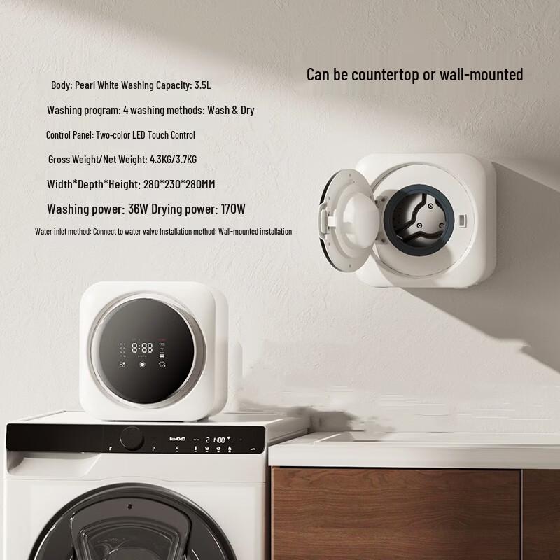 OLOEY Mini Drum Washer Dryer