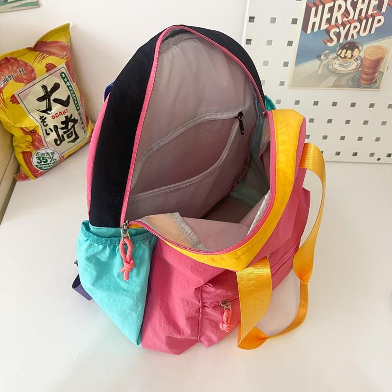 Color Block Rucksack Große Kapazität Umhängetasche