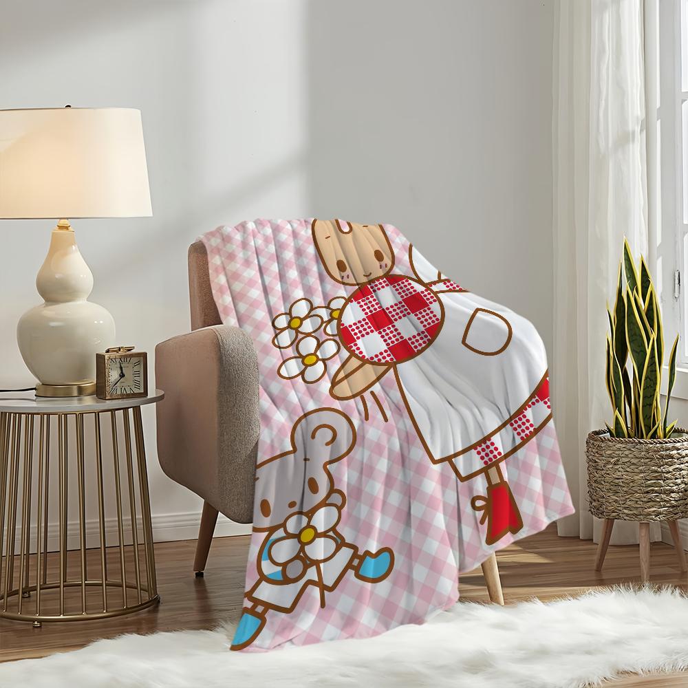 Cartoon M-Marron C-Cream Cute Blanket Plush Nap Sofa Rug for S-Sanrio Living Room Office Bedroom Birthday Home Travel Kid Gifts