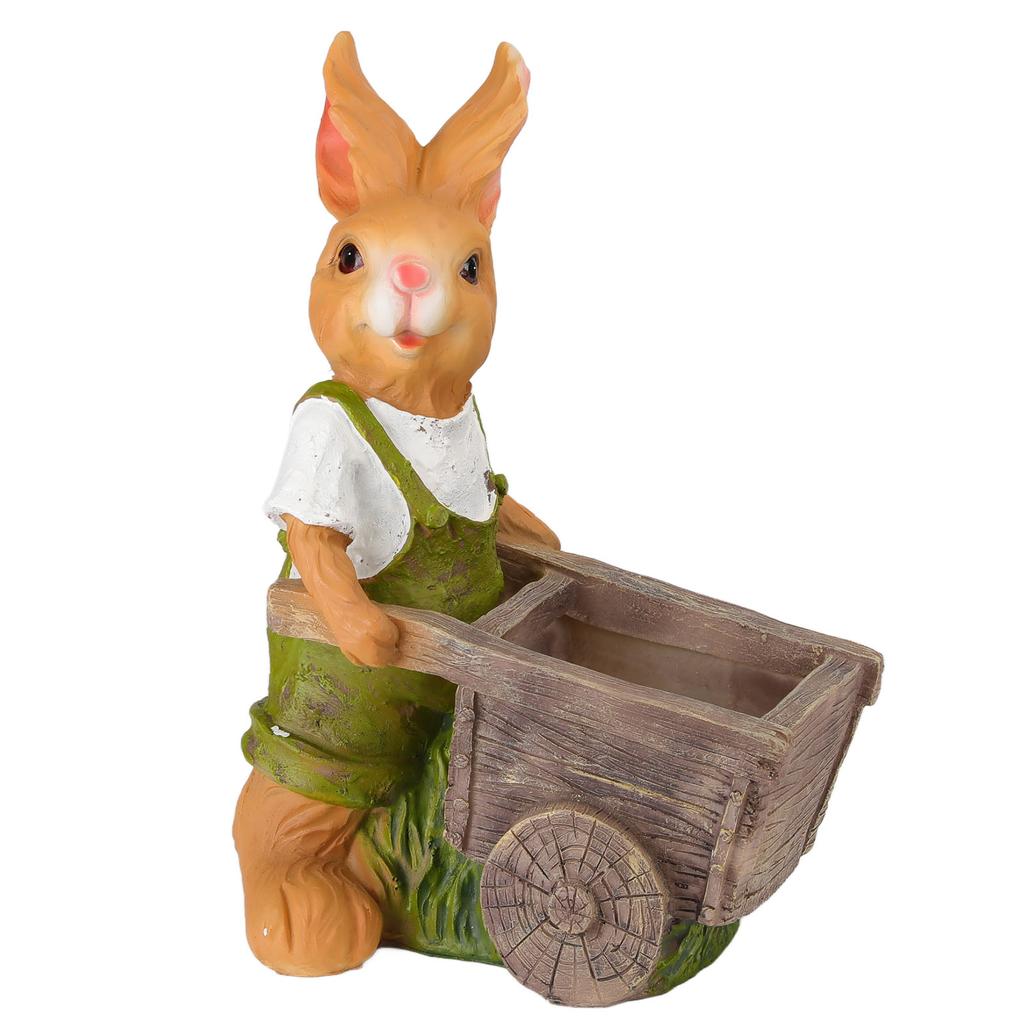Cartoon Rabbit Flowers Pots Rabbit Resin Figurines Small Animal Decorative Plant Pot Container for