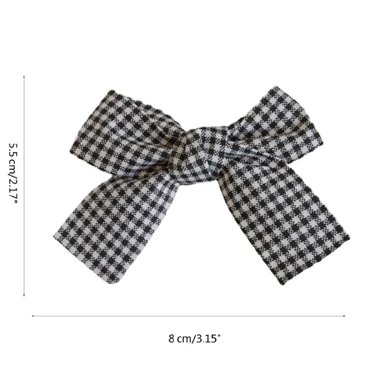 Bow Plaids Hair Clip Y2K Style Hairpin Sweet Balletcore Bunches Hair Clips