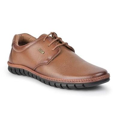 Liberty Healers BRL-10 Men’s Formal Derby Shoes - Black, Tan - Synthetic Leather Lace-Up with Cushioned Footbed - Comfortable and Lightweight