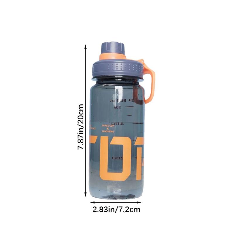 0,6 l Butelka na wodę Plastikowa Przezroczysta Siłownia Fitness Butelka do picia z uchwytem Na zewnątrz Kemping Wspinaczka Piesze wycieczki Sportowa Butelka