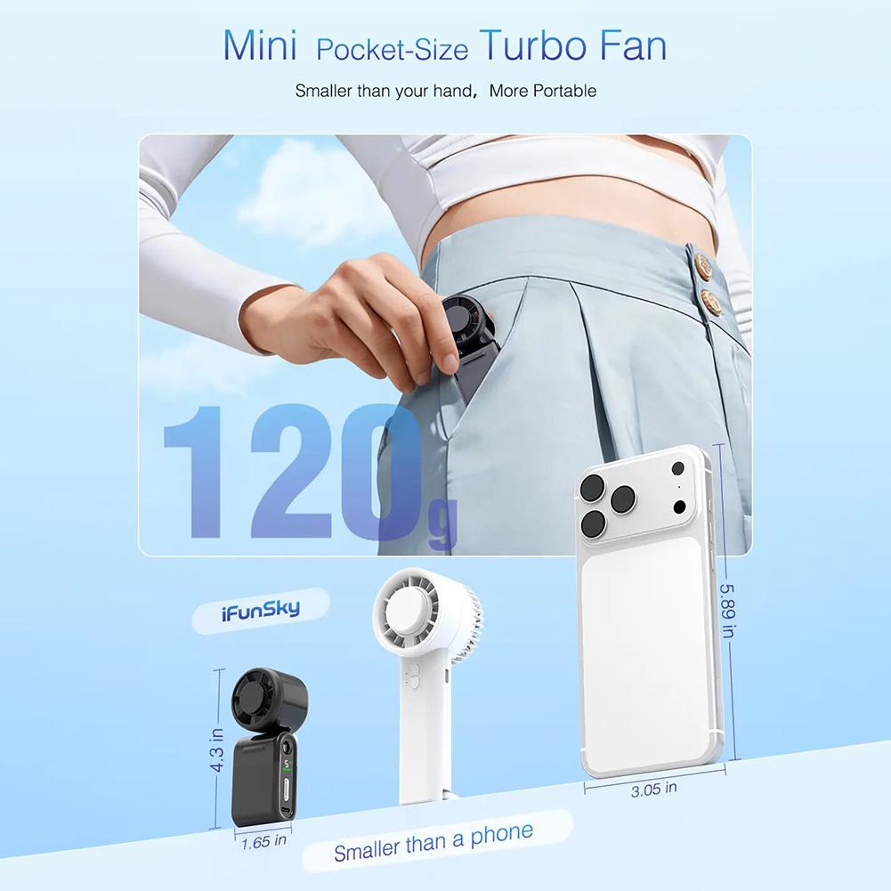 Battery Operated Quiet Portable Fan Compact Foldable Design For Easy Portability. Outdoor Camping And Hiking Gear