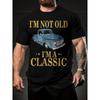Men's Casual Printed Round Neck T-shirt Loose Top Breathable Summer Comfort Letter Car Pattern Clothing