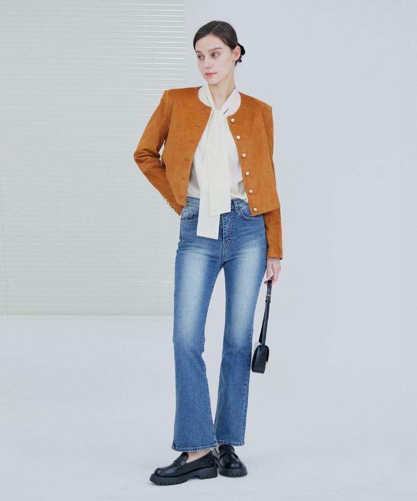 PINBLACK Brushed Washed Semi-Bootcut Denim Pants