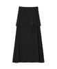 MILLO WOMEN Folding Strap Maxi Skirt [Black]