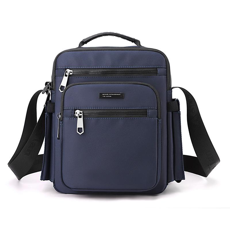 Men's Multi-Layer Business Crossbody Briefcase with Water Bottle Holder