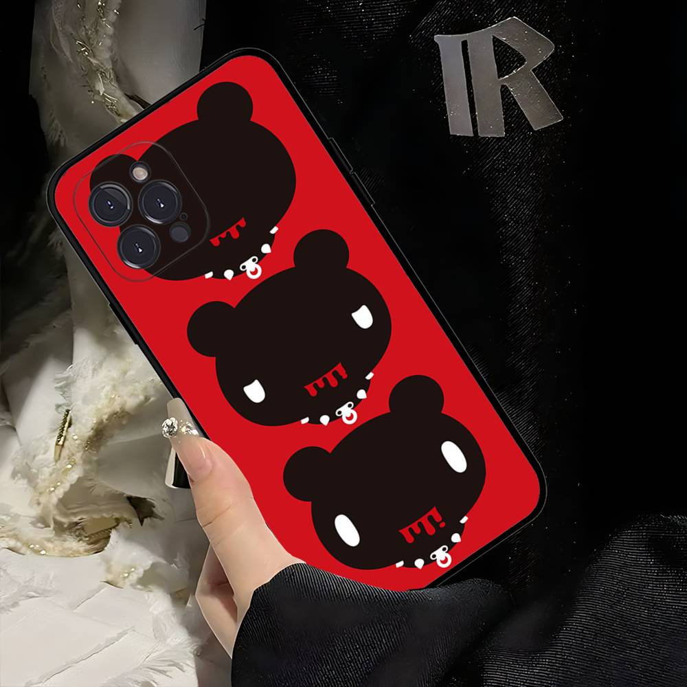G-Gloomy-Bear-Cute Phone Case for iPhone 16 Pro Max 15 17 Plus 14 13 12 Mini 11 Black Cover