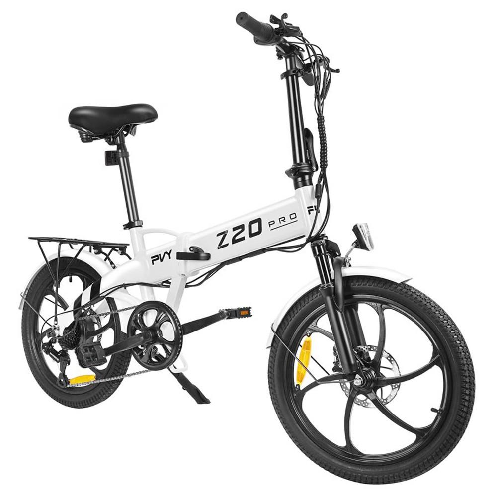 Bici elettrica PVY Z20 Pro Motore nel mozzo da 500 W Velocità massima 25 km/h Batteria rimovibile da 10,4 Ah Autonomia da 80-100 km Display LCD - Bianco bianco