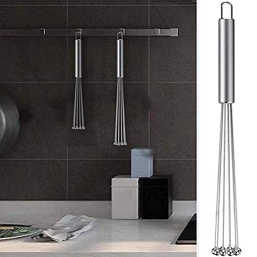 Ntcpefy 2-Piece Stainless Steel Ball and Wire Egg Whisk Set for Kitchen Cooking, Stirring, Whisking, and Beating