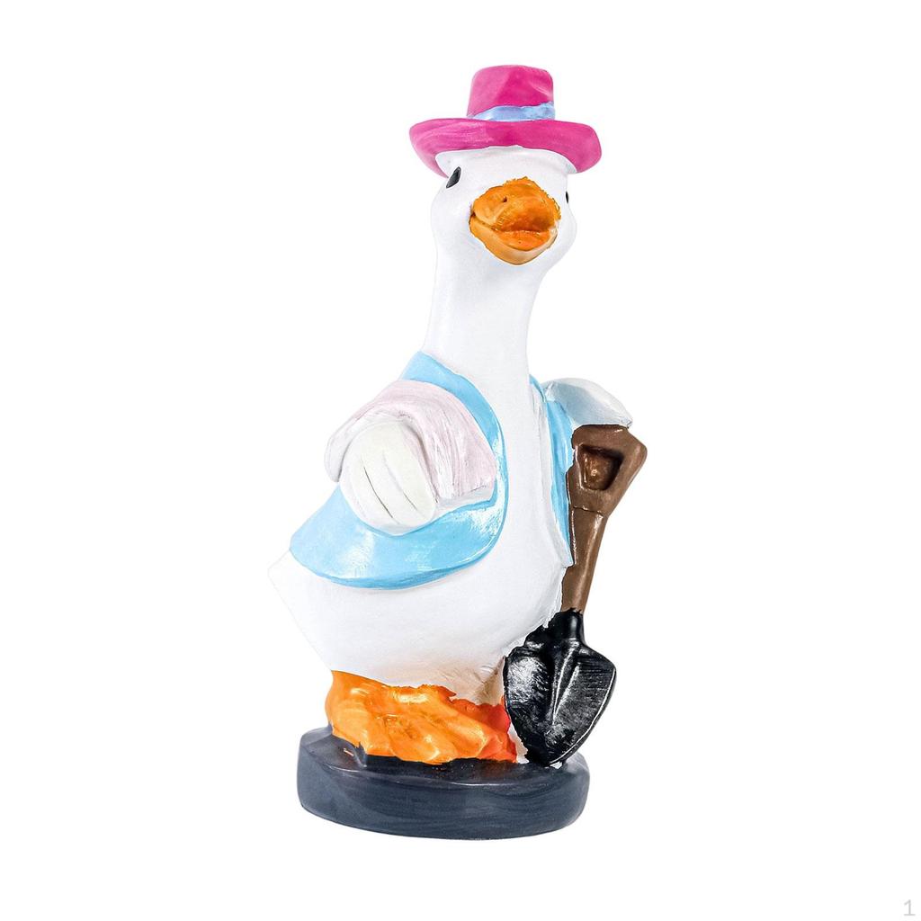 Duck Figurine Garden Statue Cartoon Decorative Housewarming Decor Resin for Home Outside Porch